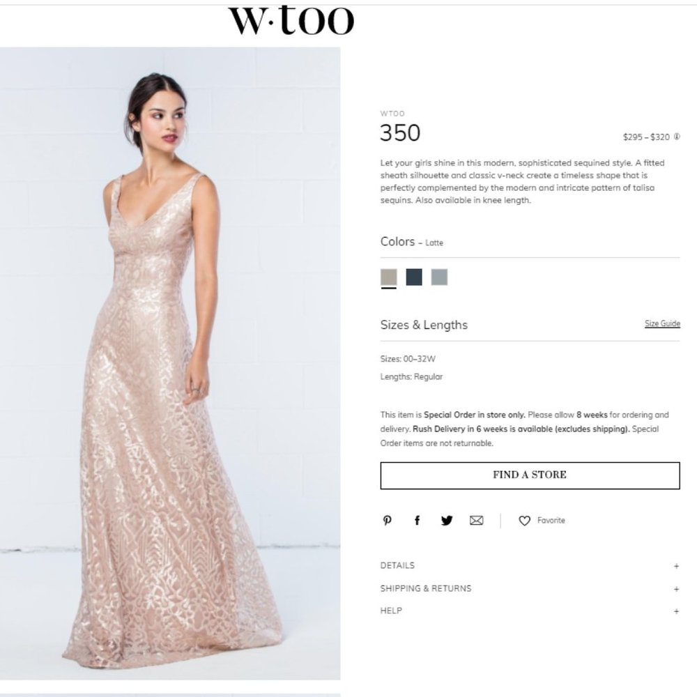 W.too Bridesmaid Dress